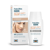 Protetor Solar e Clareador Facial ISDIN Active Unify FPS 99 com cor - 50ml