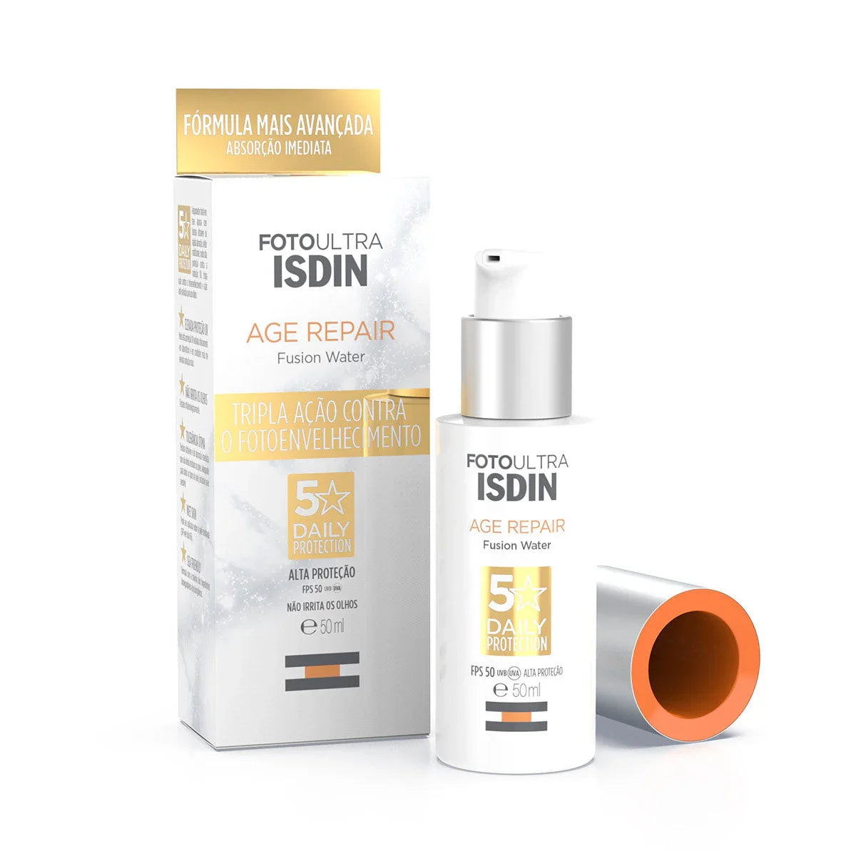 Protetor Solar Antiaging ISDIN - Fusion Water Age Repair FPS50 50ml