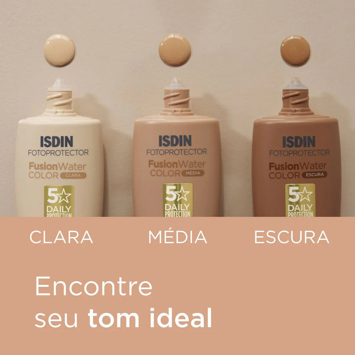 Protetor Solar Facial ISDIN Fusion Water 5 Stars Color FPS50